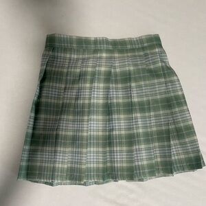 Green Plaid Women's Skirt
